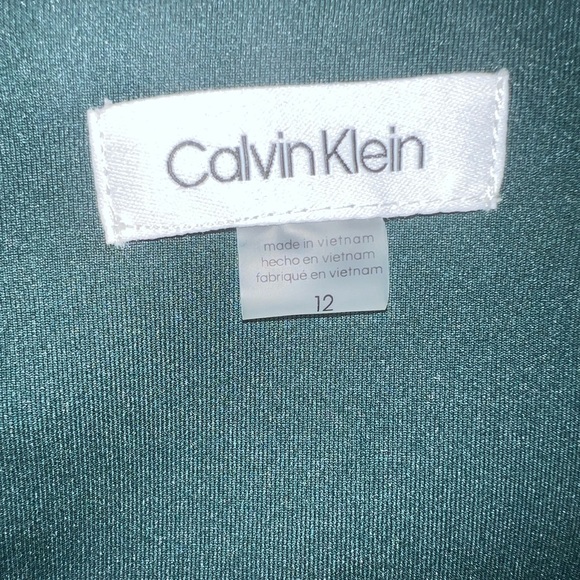 Calvin Klein Emerald Green Ruffle-Neck Sheath Dress - Picture 9 of 9